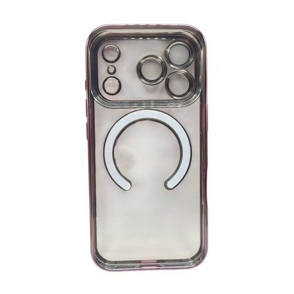 iPhone 17 Pro Clear Protective Case Pink‎ Metallic Trim NEW - Picture 2 of 9